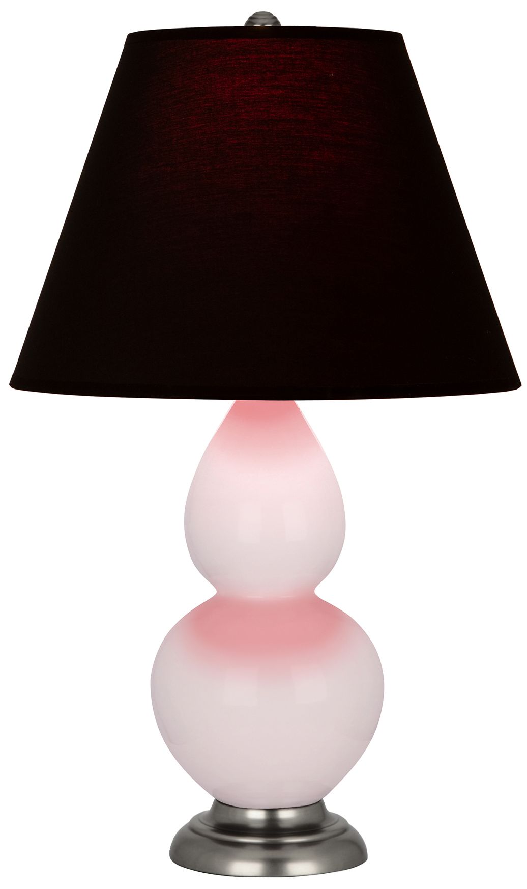 Small Gourd 22.75"H Rose Water Silver Lamp w/Black Red Made to Order