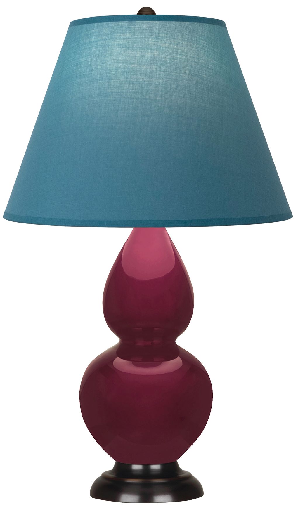 Small Gourd 22.75"H Sugar Plum Bronze Lamp w/Bright Blue Made to Order