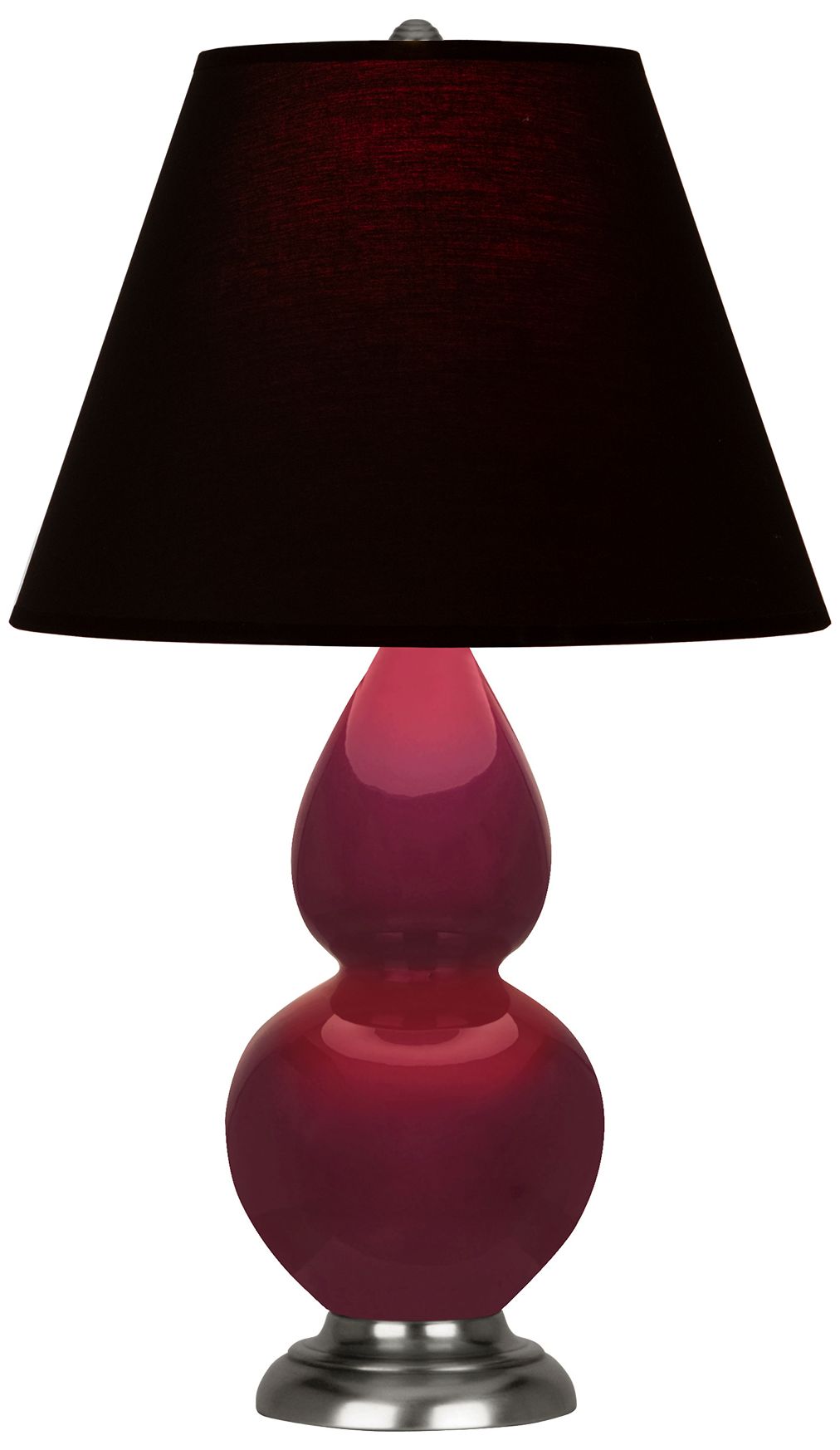 Small Gourd 22.75"H Sugar Plum Silver Lamp w/Black Red Made to Order