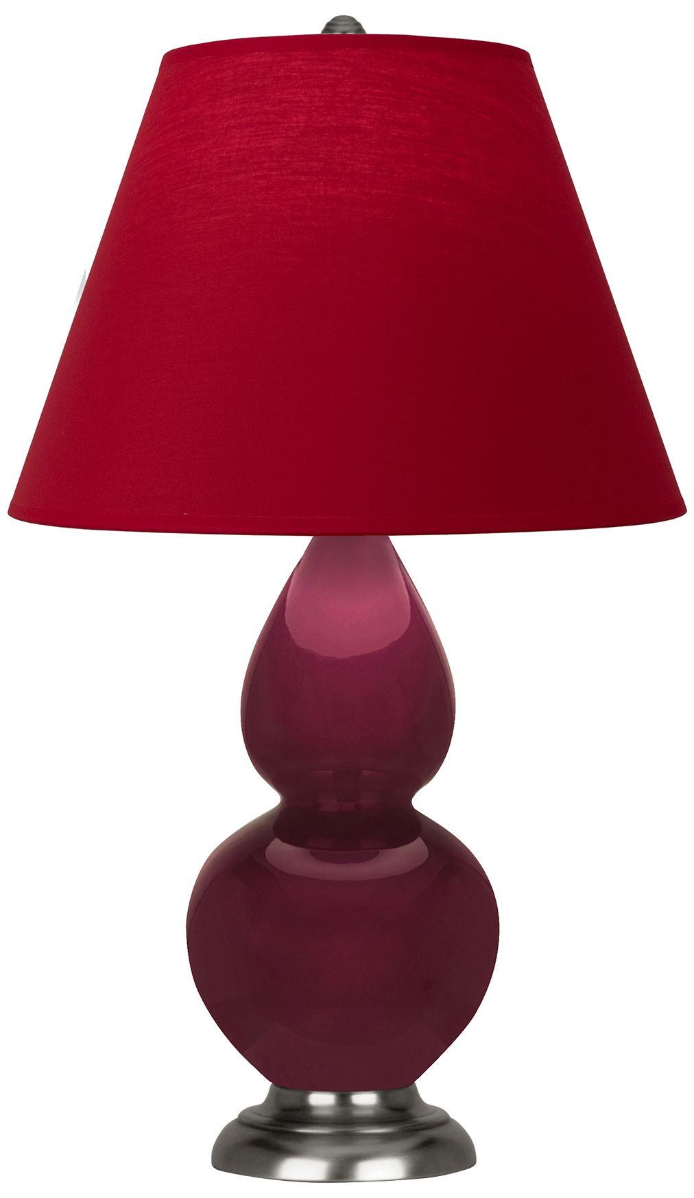 Small Gourd 22.75"H Sugar Plum Silver Lamp w/Red Black Made to Order