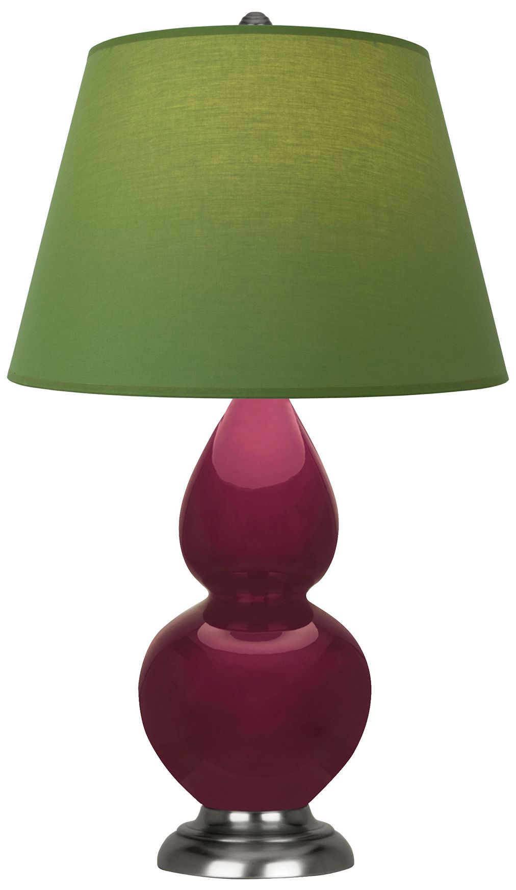 Small Gourd 22.75"H Sugar Plum Silver Lamp w/Tea Green Made to Order