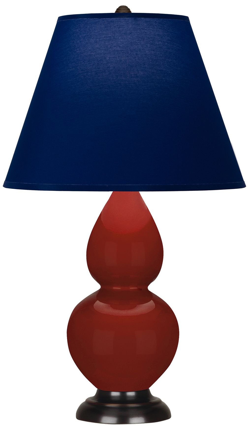 Small Gourd 22.75"H Oxblood Bronze Lamp w/Navy w/Gray Lining Made to O
