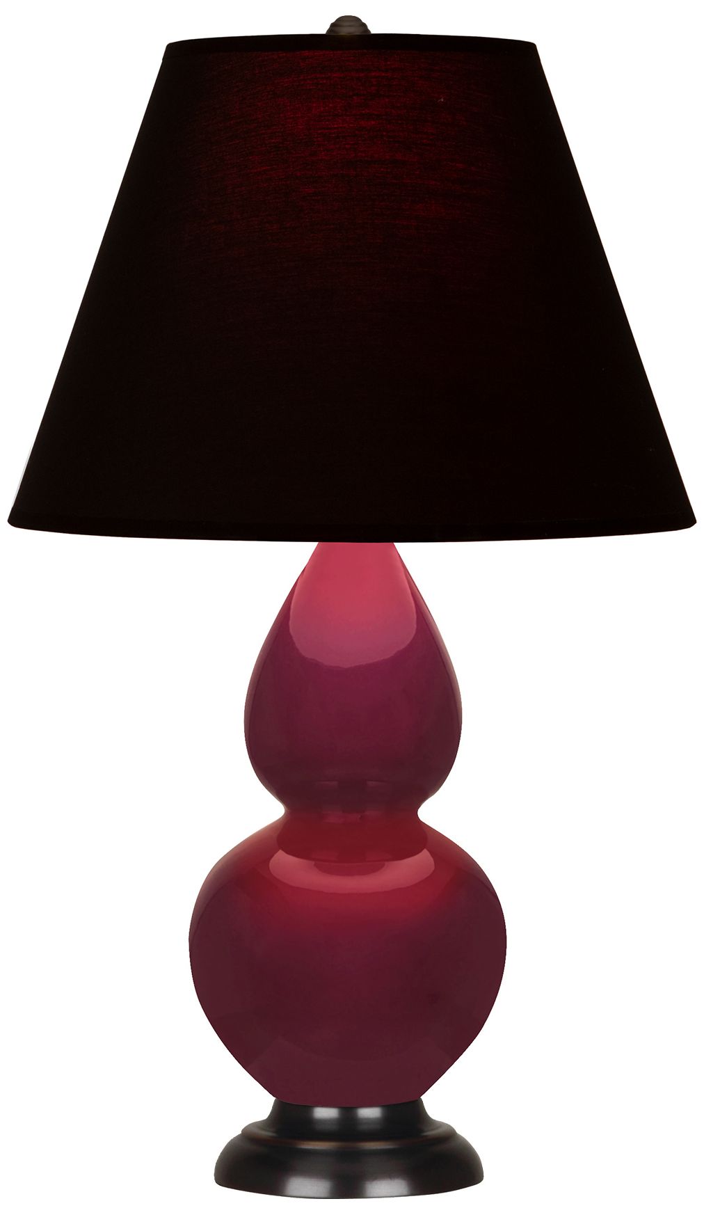 Small Gourd 22.75"H Sugar Plum Bronze Lamp w/Black Red Made to Order