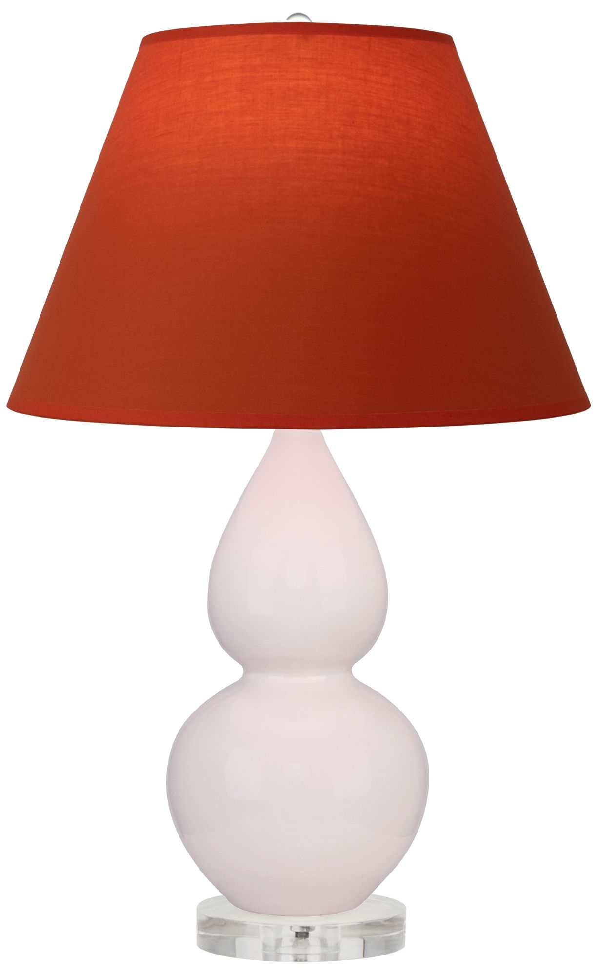 Small Gourd 22"H Rose Water Lamp w/Tangerine w/Taupe Lining Made to Or