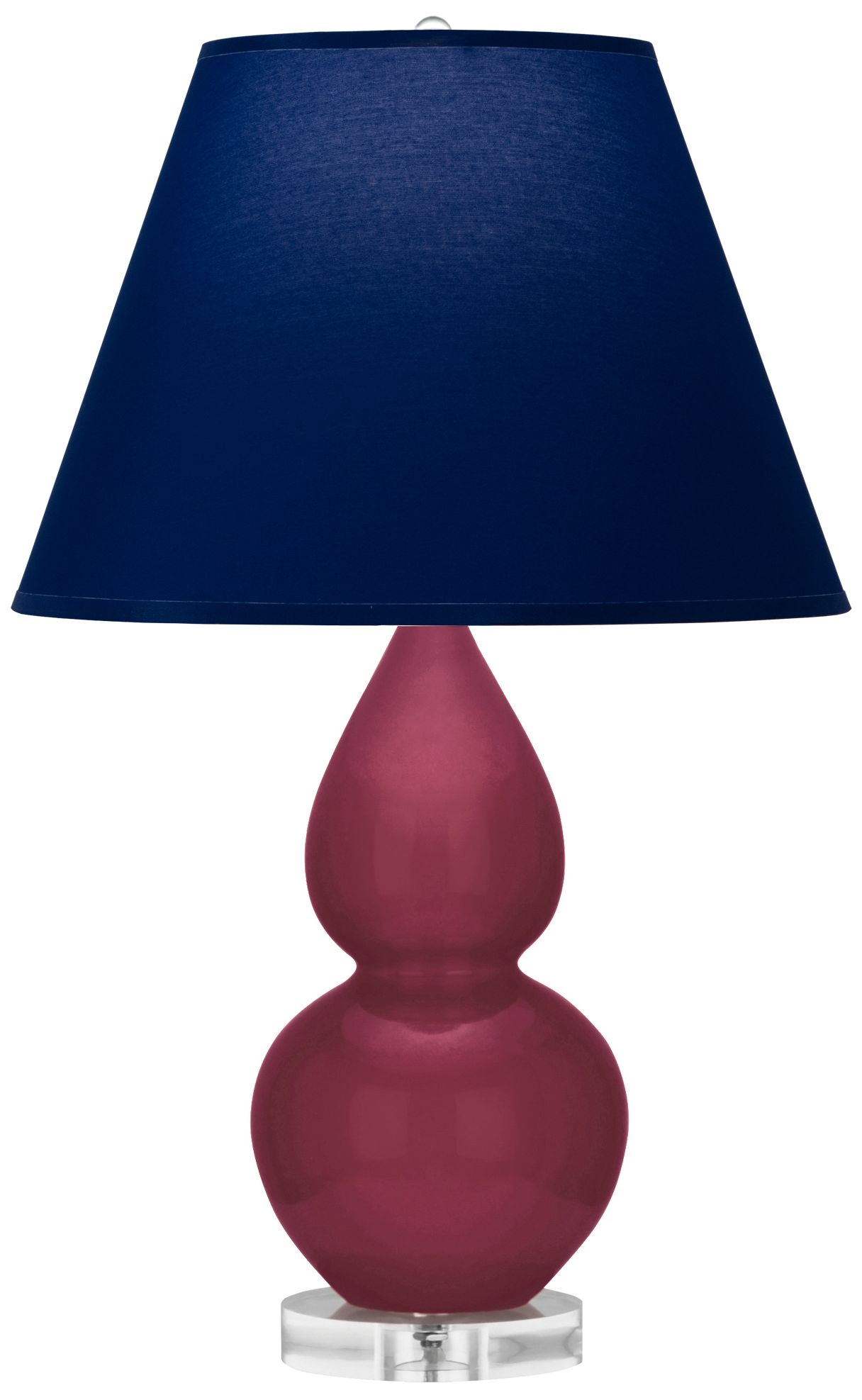 Small Gourd 22"H Sugar Plum Lucite Lamp w/Navy w/Gray Lining Made to O
