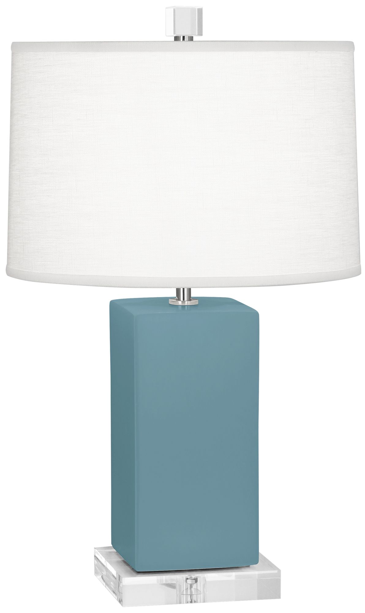 Small Harvey 19"H Matte Steel Blue Accent Lamp with Whitede Made to Order