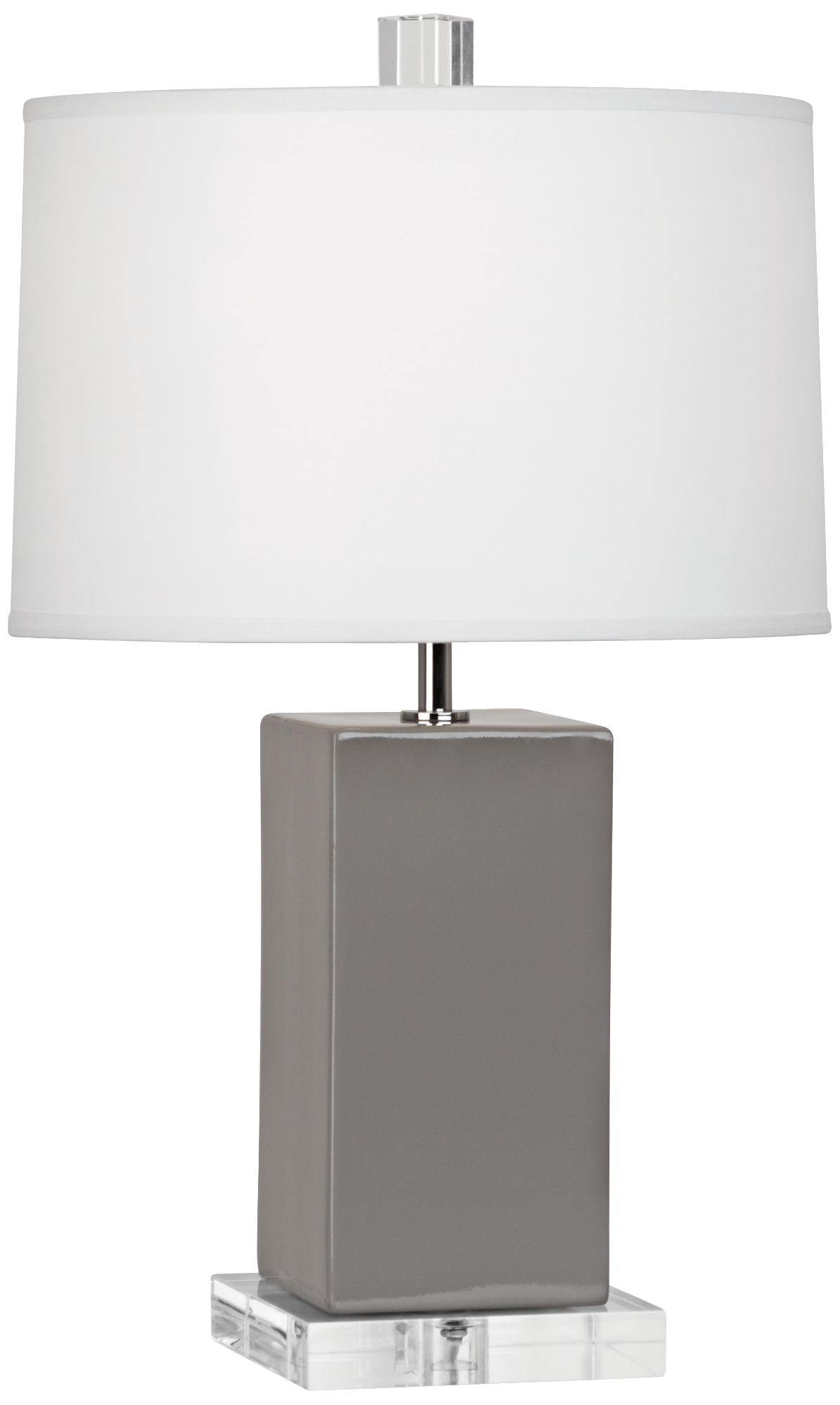 Small Harvey 19"H Smokey Taupe Accent Lamp with White Shade Made to Order