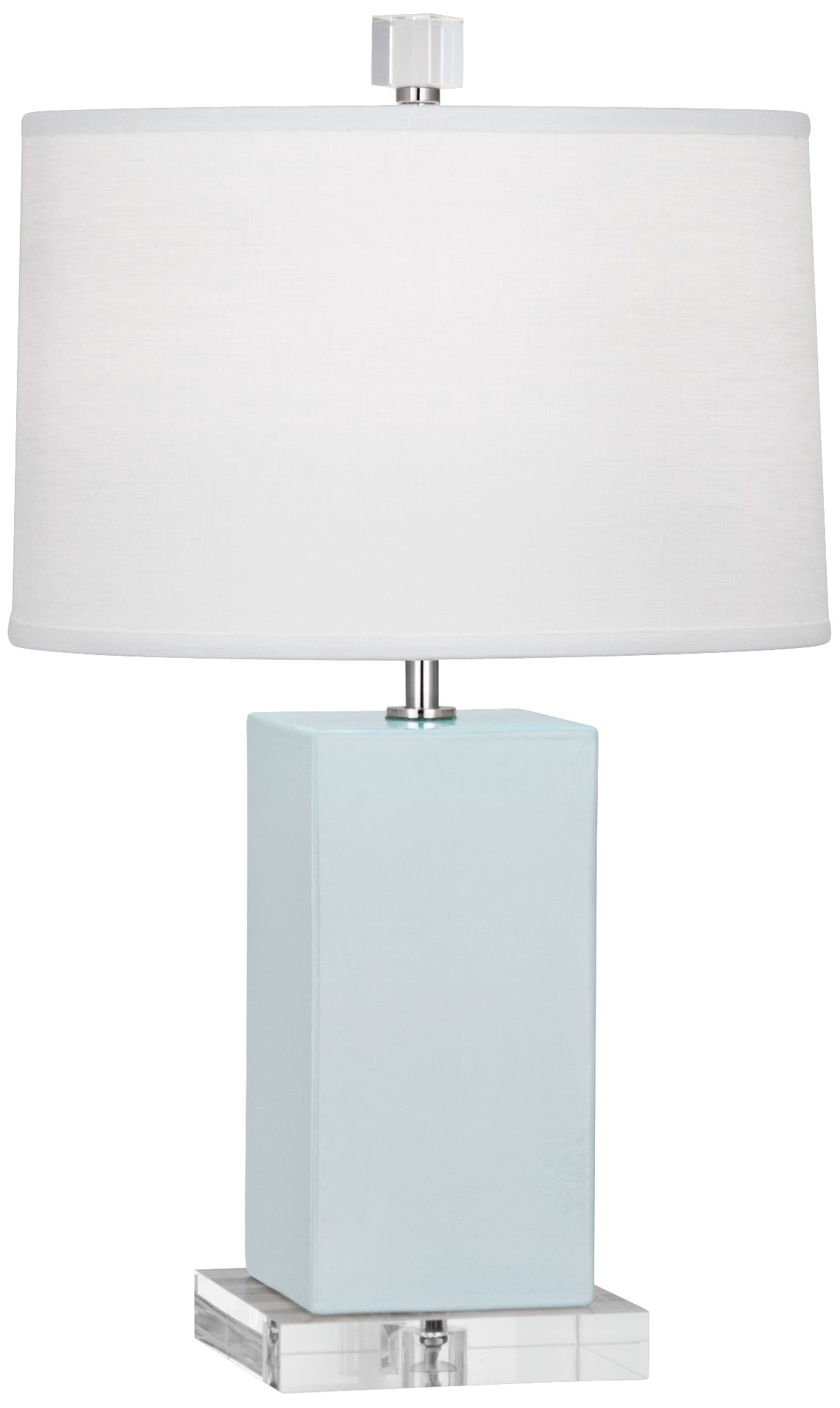 Small Harvey 19" High Baby Blue Accent Lamp with White Shade Made to Order