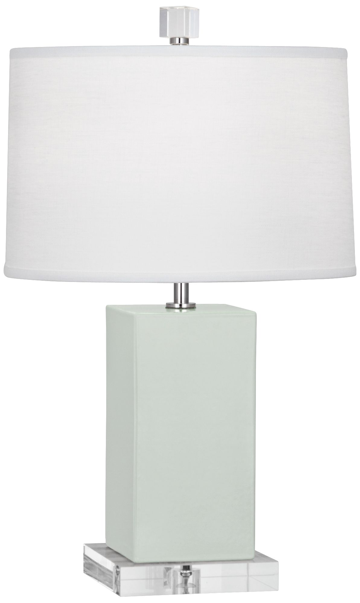 Small Harvey 19" High Celadon Accent Lamp with White Shade - Made to Order