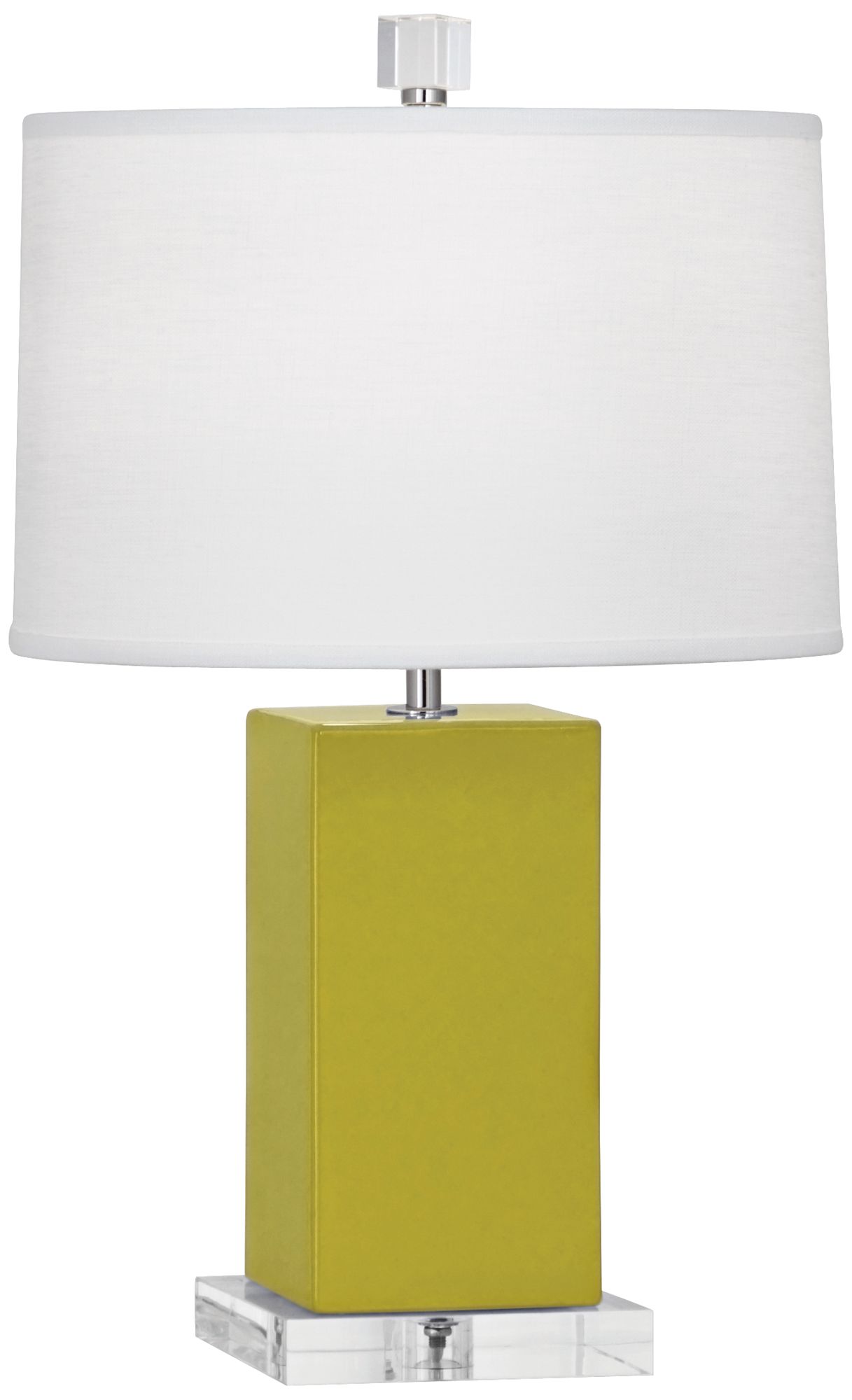 Small Harvey 19" High Citron Accent Lamp with White Shade
