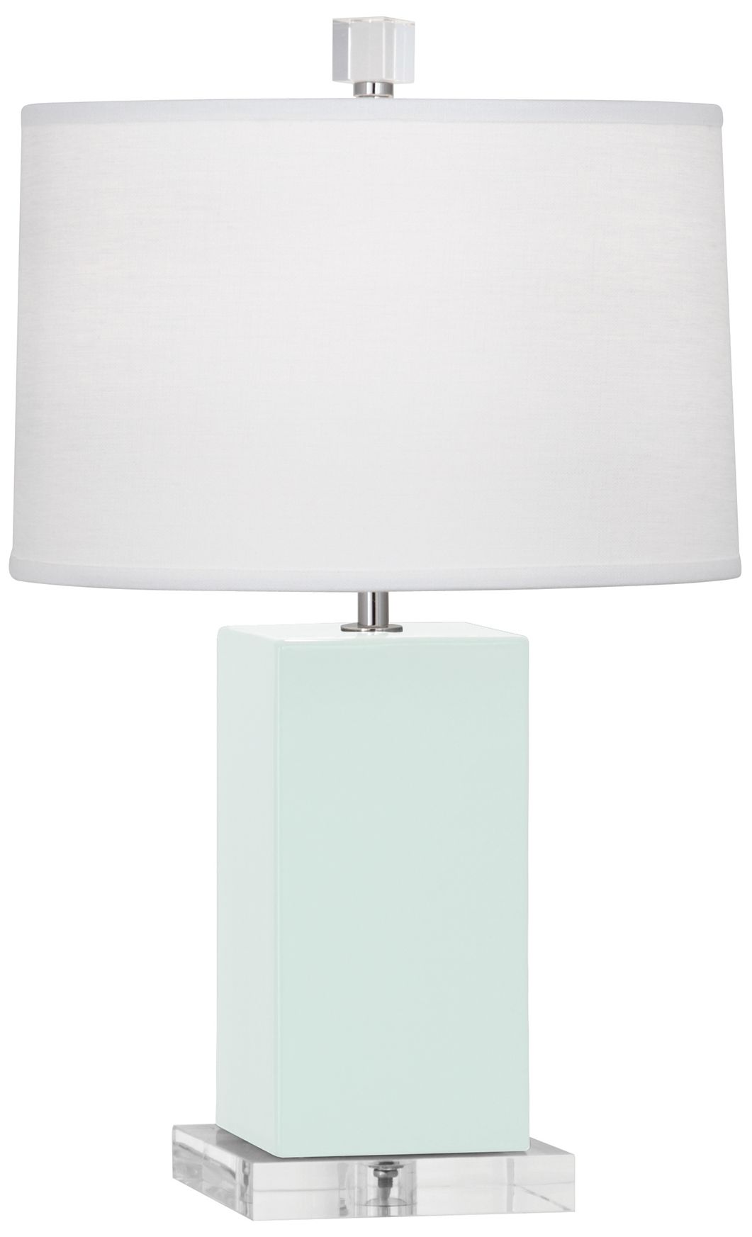 Small Harvey 19" High Mint Glazed Accent Lamp with White Shade