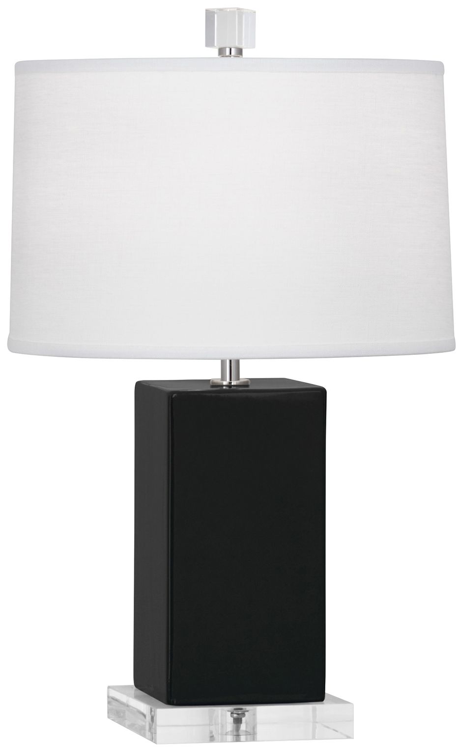 Small Harvey 19" High Obsidian Accent Lamp with White Shade - Made to Order