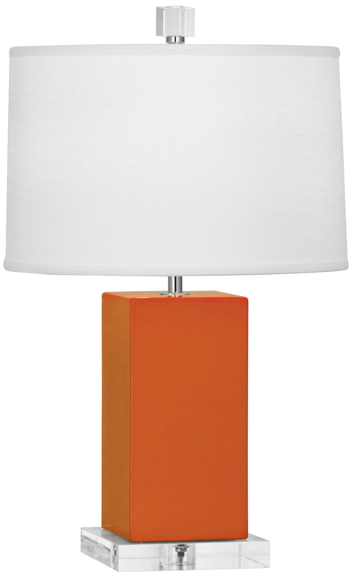 Small Harvey 19" High Pumpkin Accent Lamp with White Shade - Made to Order