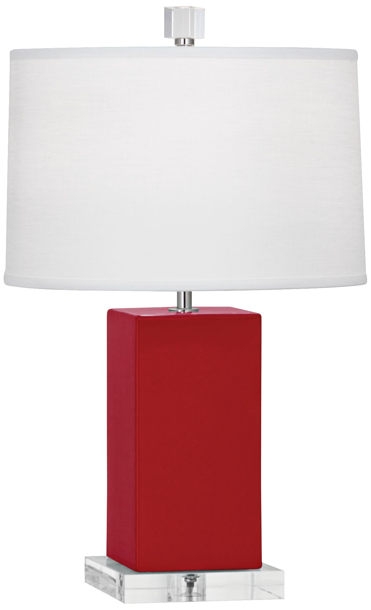 Small Harvey 19" High Ruby Red Accent Lamp with White Shade - Made to Order
