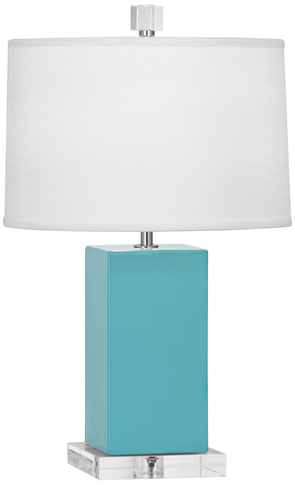 Small Harvey 19" High Teal Accent Lamp with White Shade