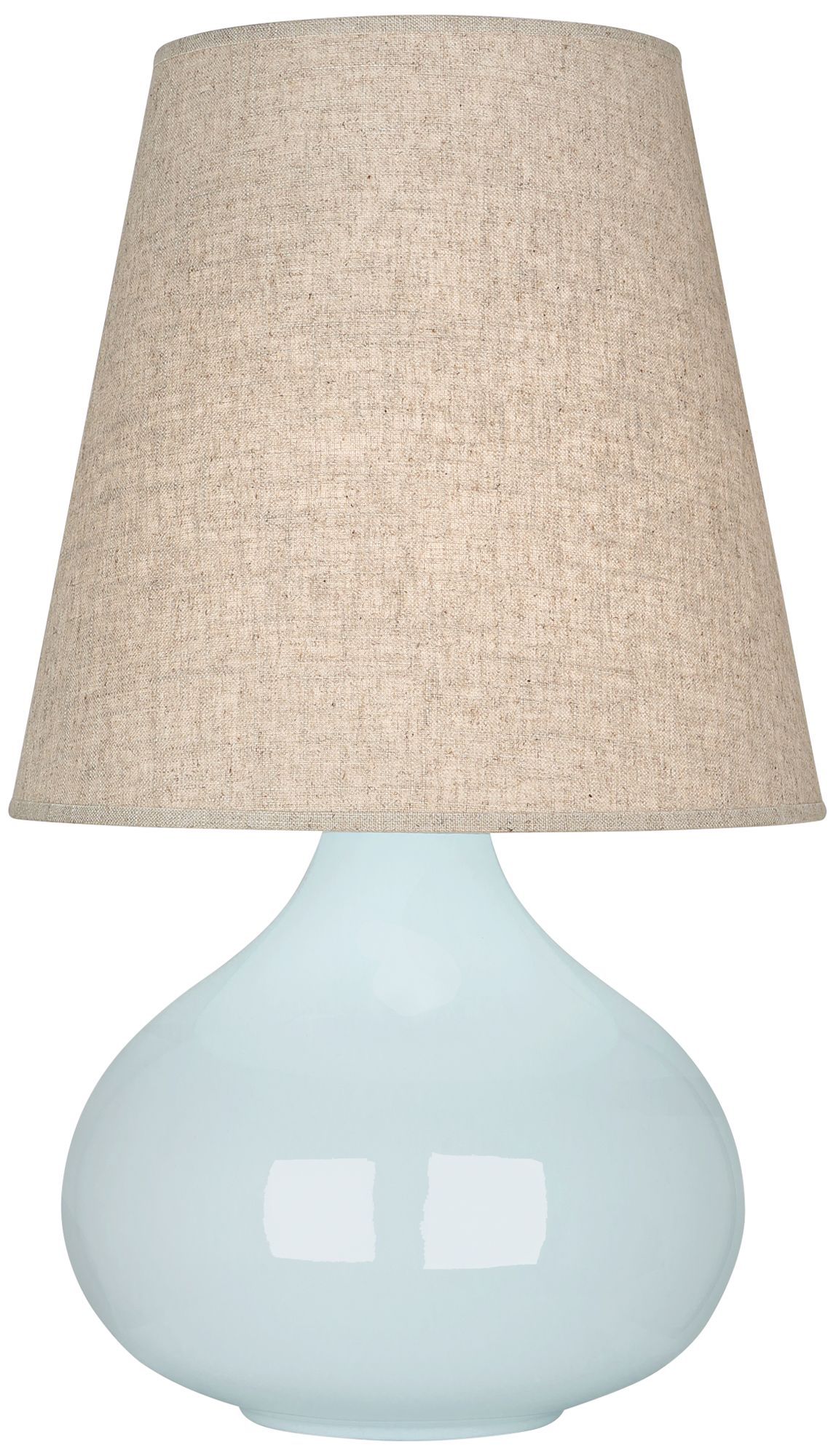 Small June 23.5" High Baby Blue Accent Lamp with Buff Linen Shade