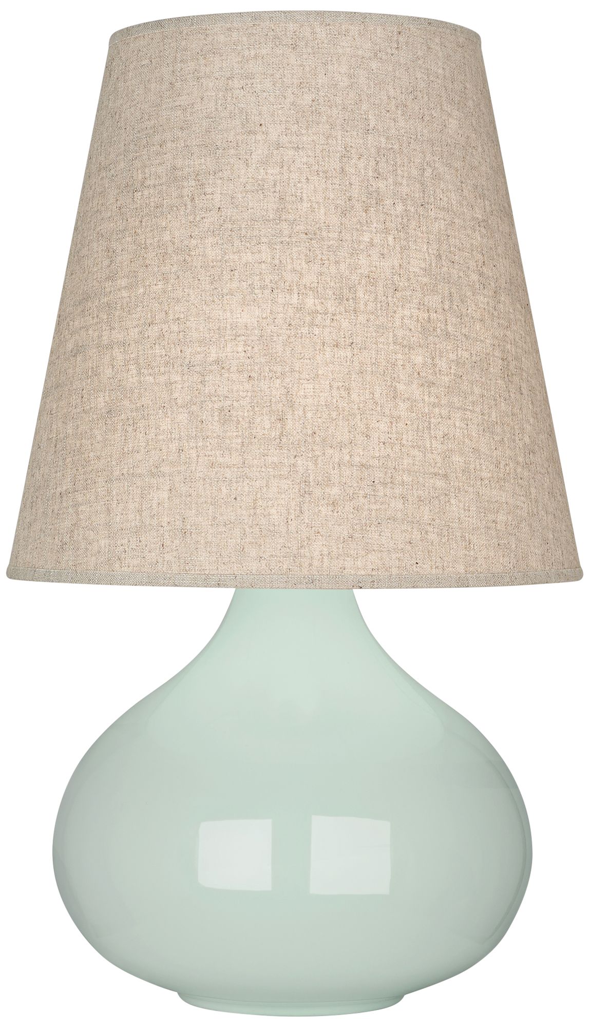 Small June 23.5" High Celadon Accent Lamp with Buff Linen Shade