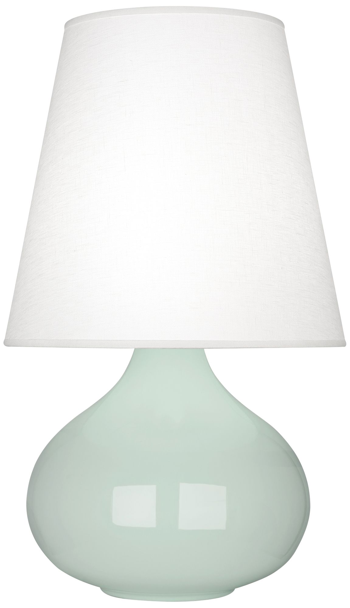 Small June 23.5" High Celadon Accent Lamp with Oyster Linen Shade