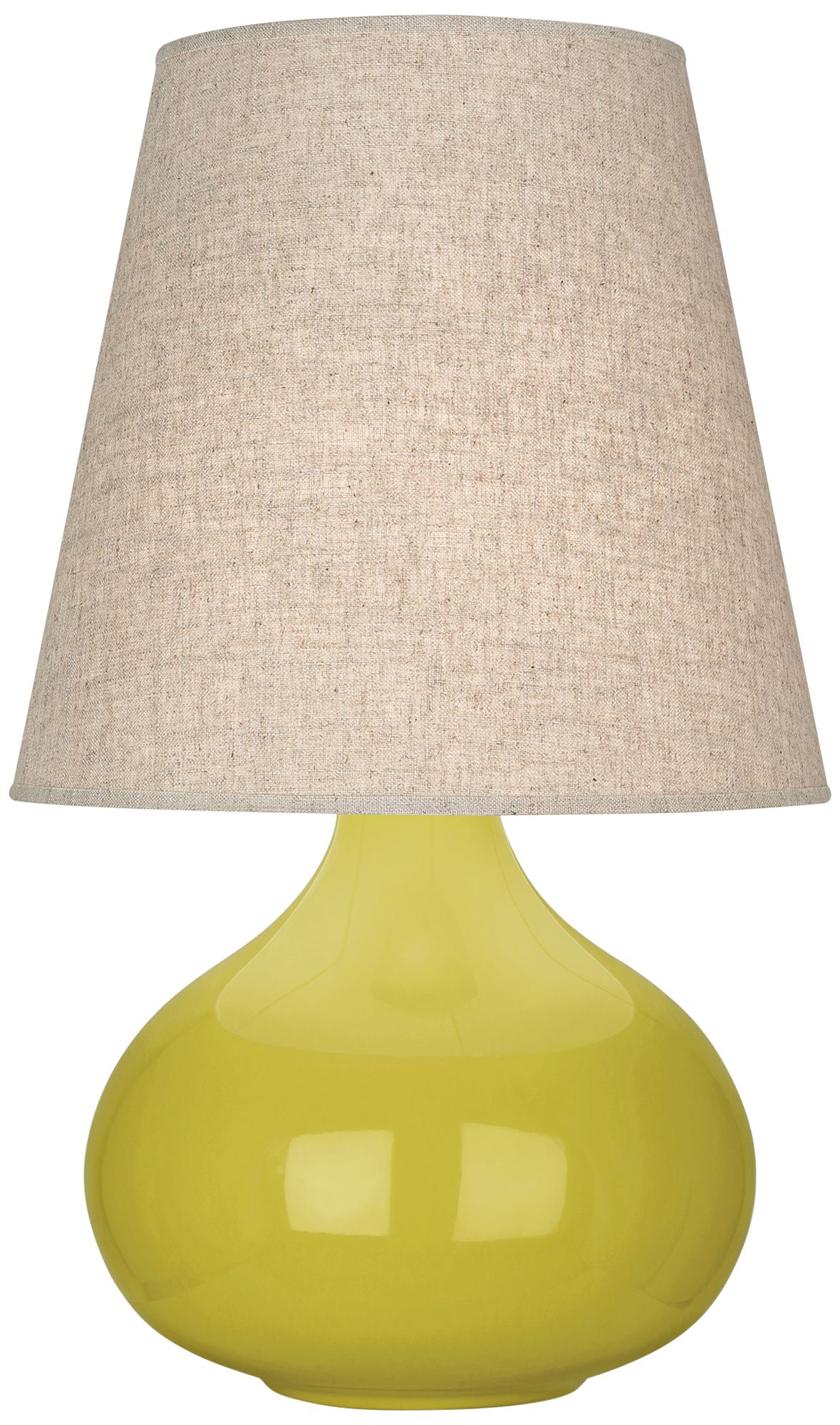 Small June 23.5" High Citron Accent Lamp with Buff Linen Shade