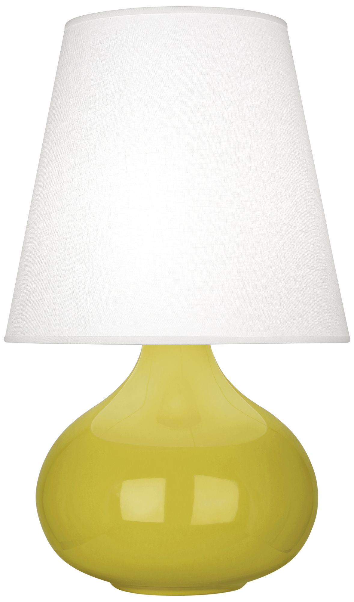 Small June 23.5" High Citron Accent Lamp with Oyster Linen Shade