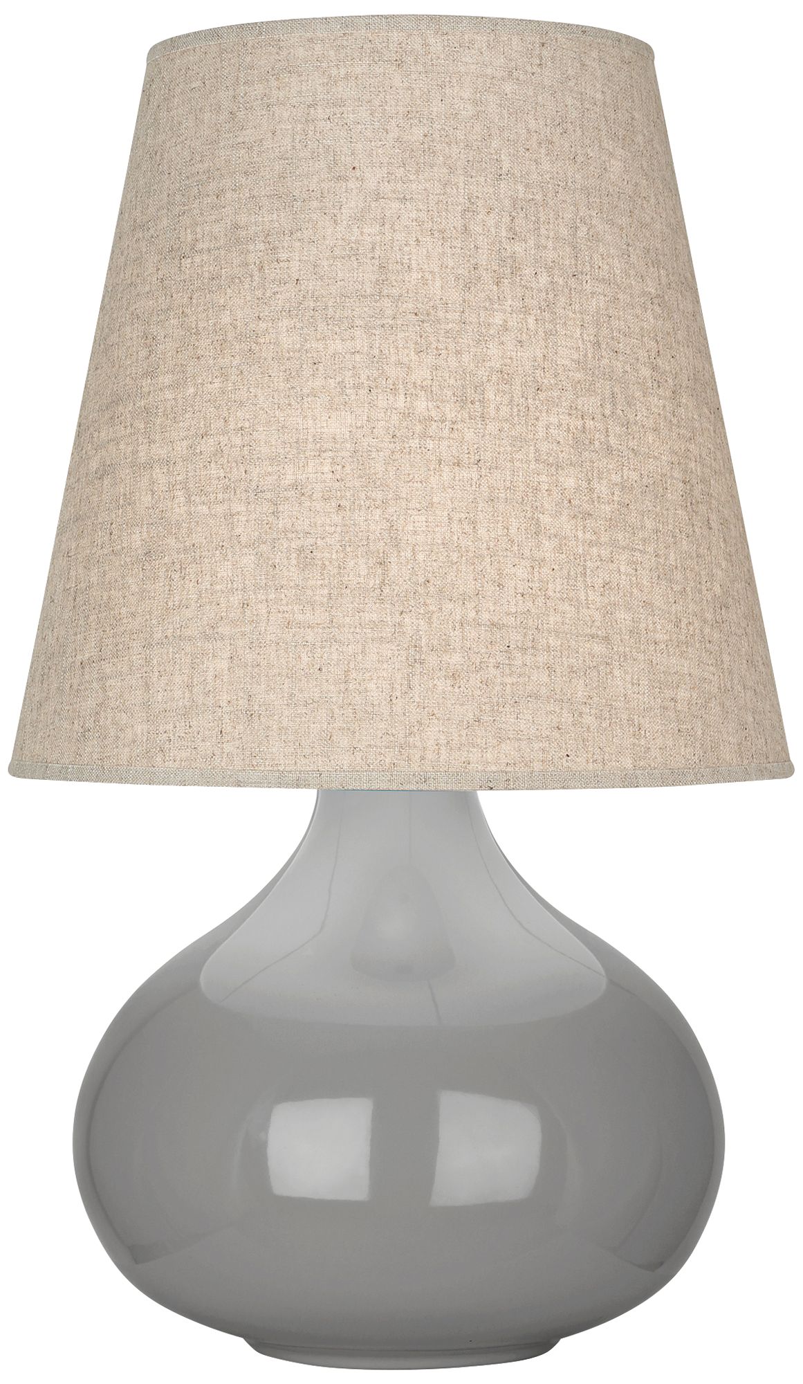 Small June 23.5" High Gray Accent Lamp with Buff Linen Shade