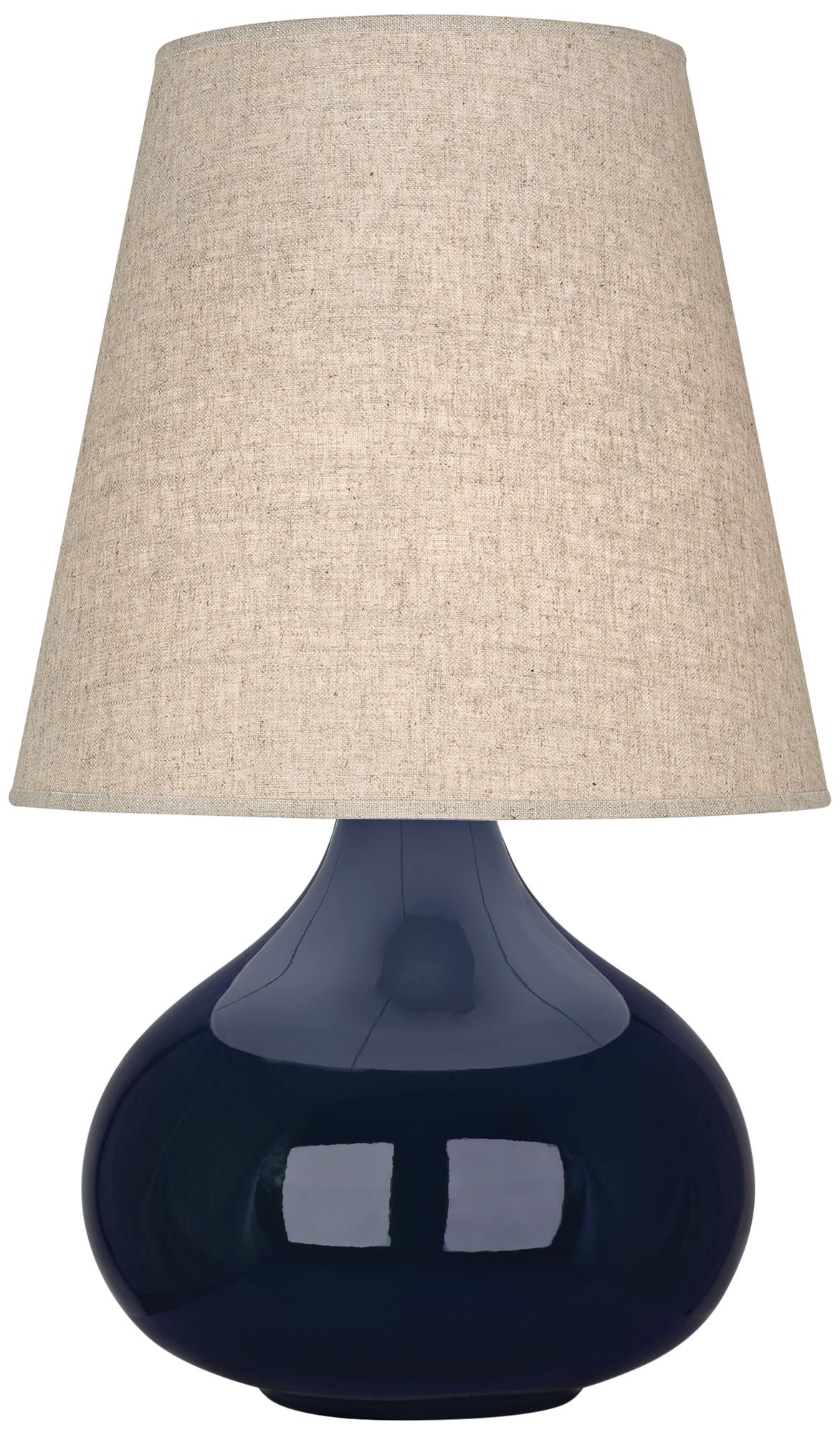 Small June 23.5" High Midnight Accent Lamp with Buff Linen Shade