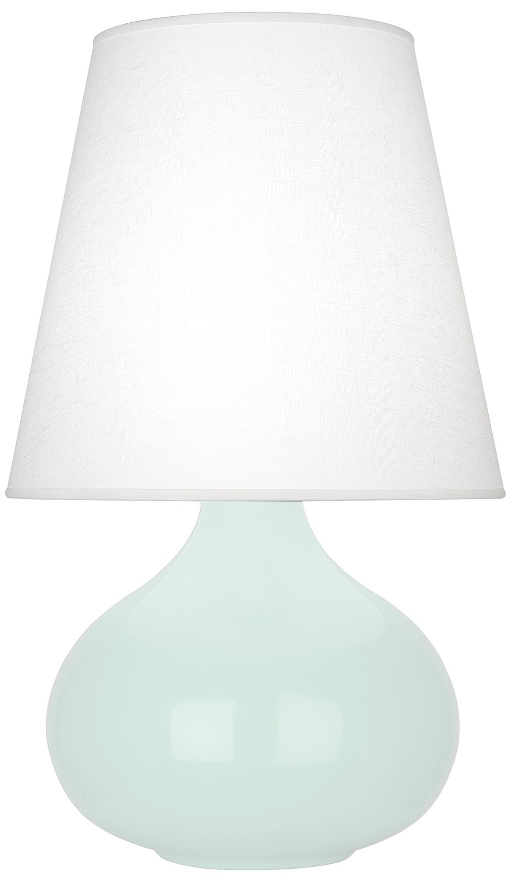 Small June 23.5" High Mint Glazed Accent Lamp with Oyster Linen Shade