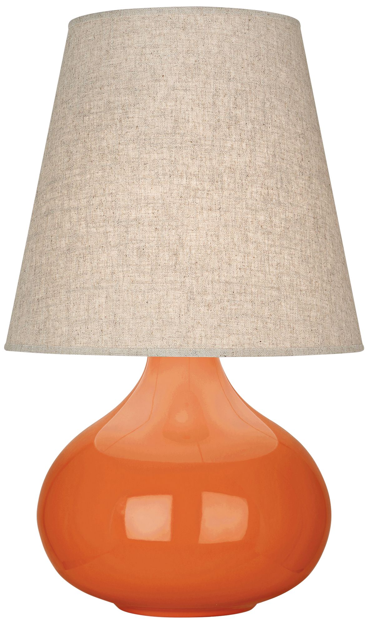 Small June 23.5" High Pumpkin Accent Lamp with Buff Linen Shade