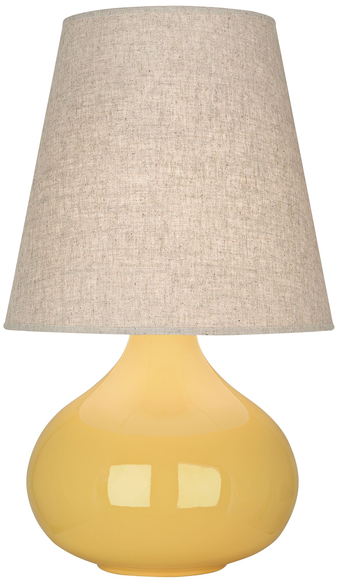 Small June 23.5" High Sunset Yellow Accent Lamp with Buff Linen Shade