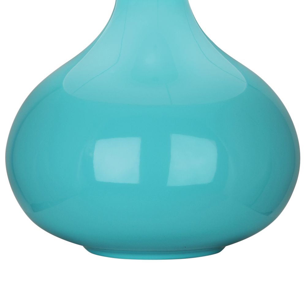 Image 3 Small June 23.5" High Teal Accent Lamp with Buff Linen Shade more views