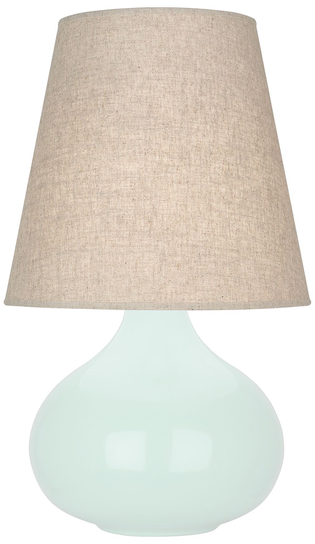 Small June 23 1/2"H Mint Glazed Accent Lamp with Buff Linen Made to Order