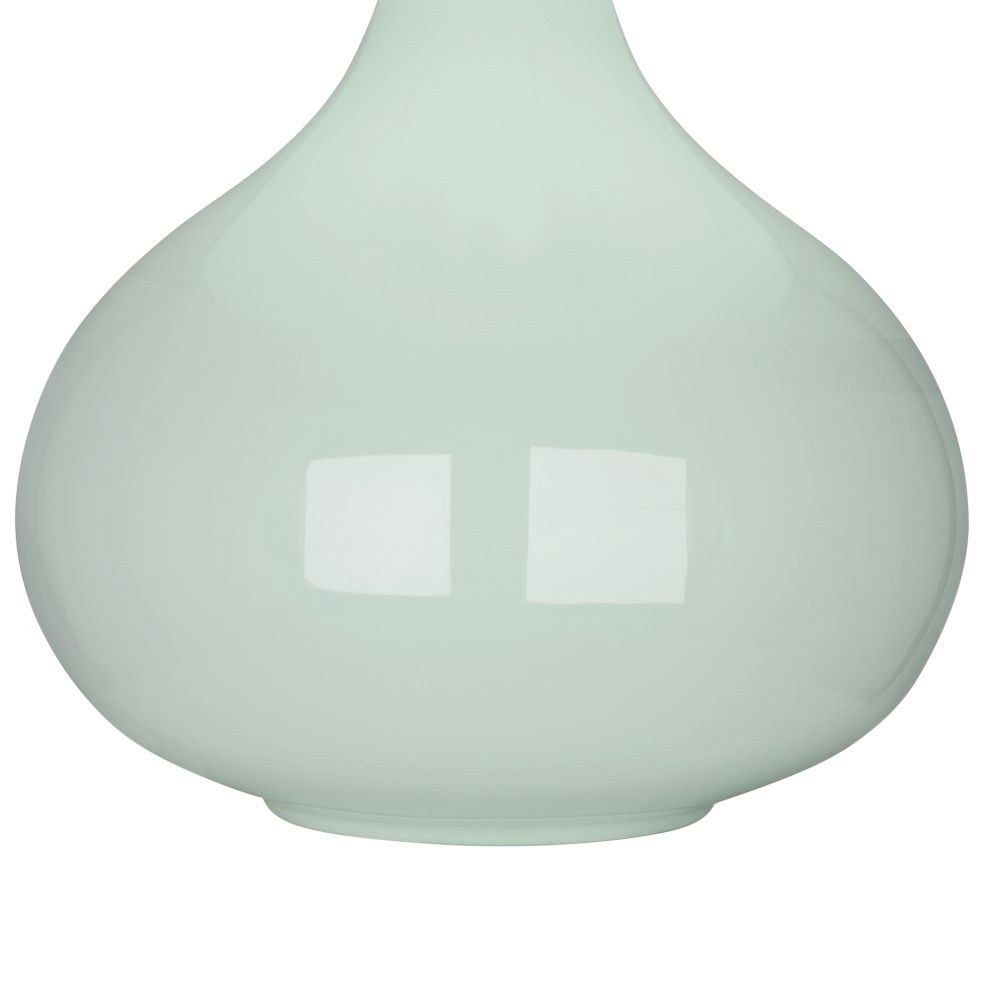 Image 3 Small June 23 1/2" High Celadon Accent Lamp with Buff Linen  Shade more views