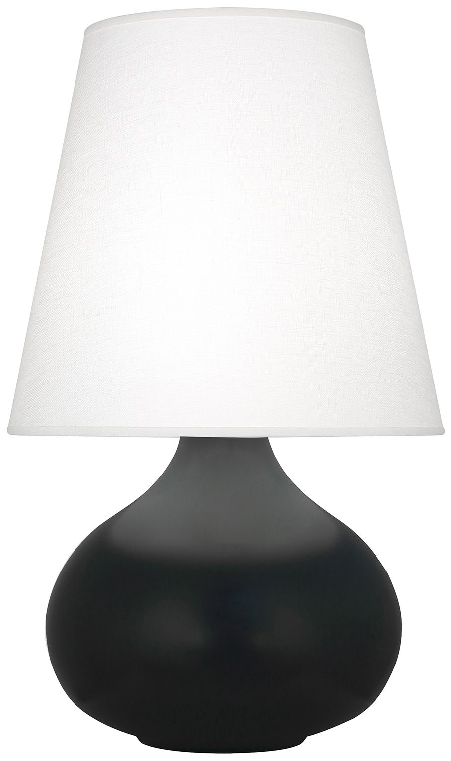 Small June 23 1/2" High Matte Obsidian Accent Lamp with Oyster Linen  Shade
