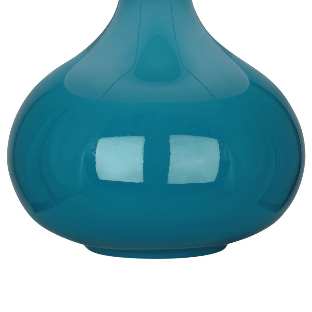 Image 3 Small June 23 1/2" High Peacock Accent Lamp with Buff Linen  Shade more views