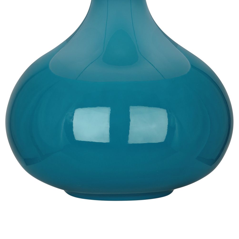 Image 3 Small June 23 1/2" High Peacock Accent Lamp with Oyster Linen  Shade more views