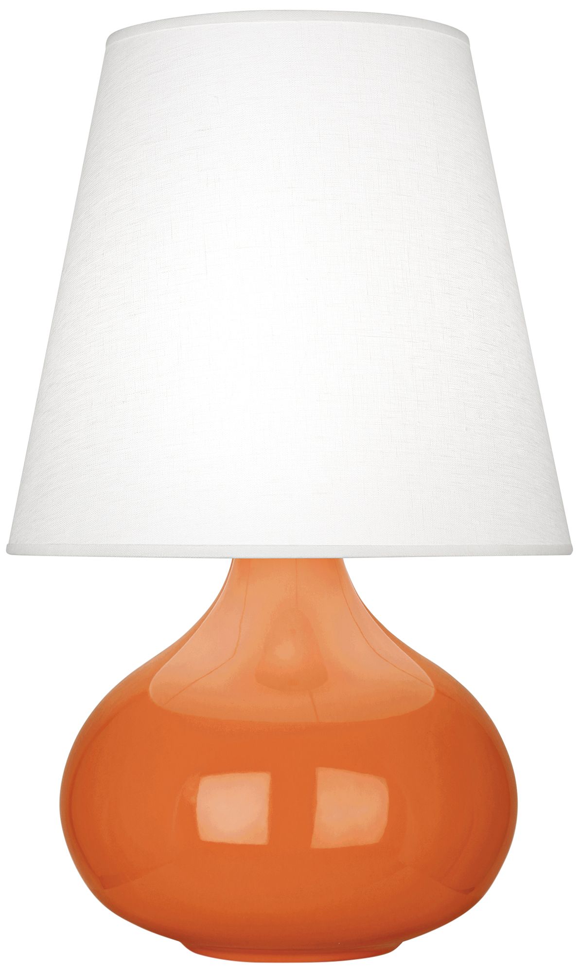 Small June 23 1/2" High Pumpkin Accent Lamp with Oyster Linen  Shade