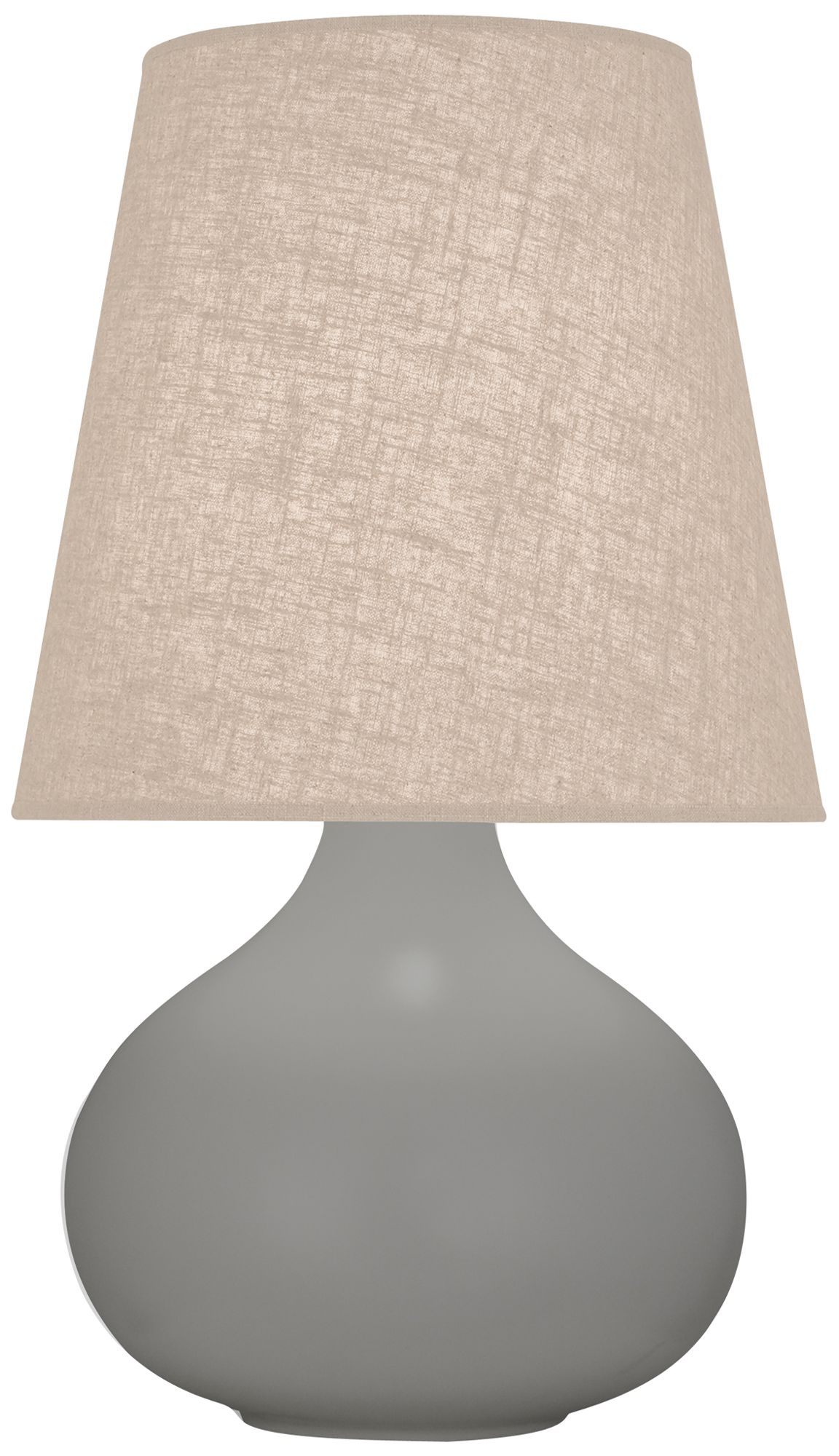 Small June 23 1/2"H Matte Smokey Taupe Lamp w/Buff Linen Made to Order