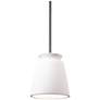 Small LED Trapezoid Pendant - Bisque - Brushed Nickel - Rigid Stem