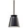 Small LED Trapezoid Pendant - Carbon Black - Dark Bronze - Rigid Stem