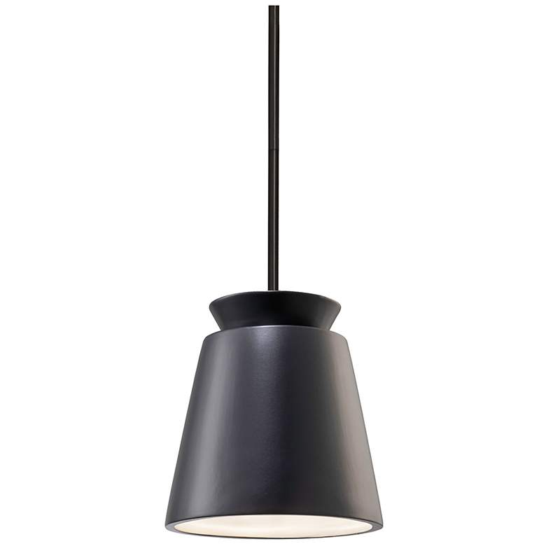 Image 1 Small LED Trapezoid Pendant - Carbon Black - Matte Black - Rigid Stem