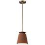 2_Small LED Trapezoid Pendant - Real Rust - Antique Brass - Rigid Stem more views