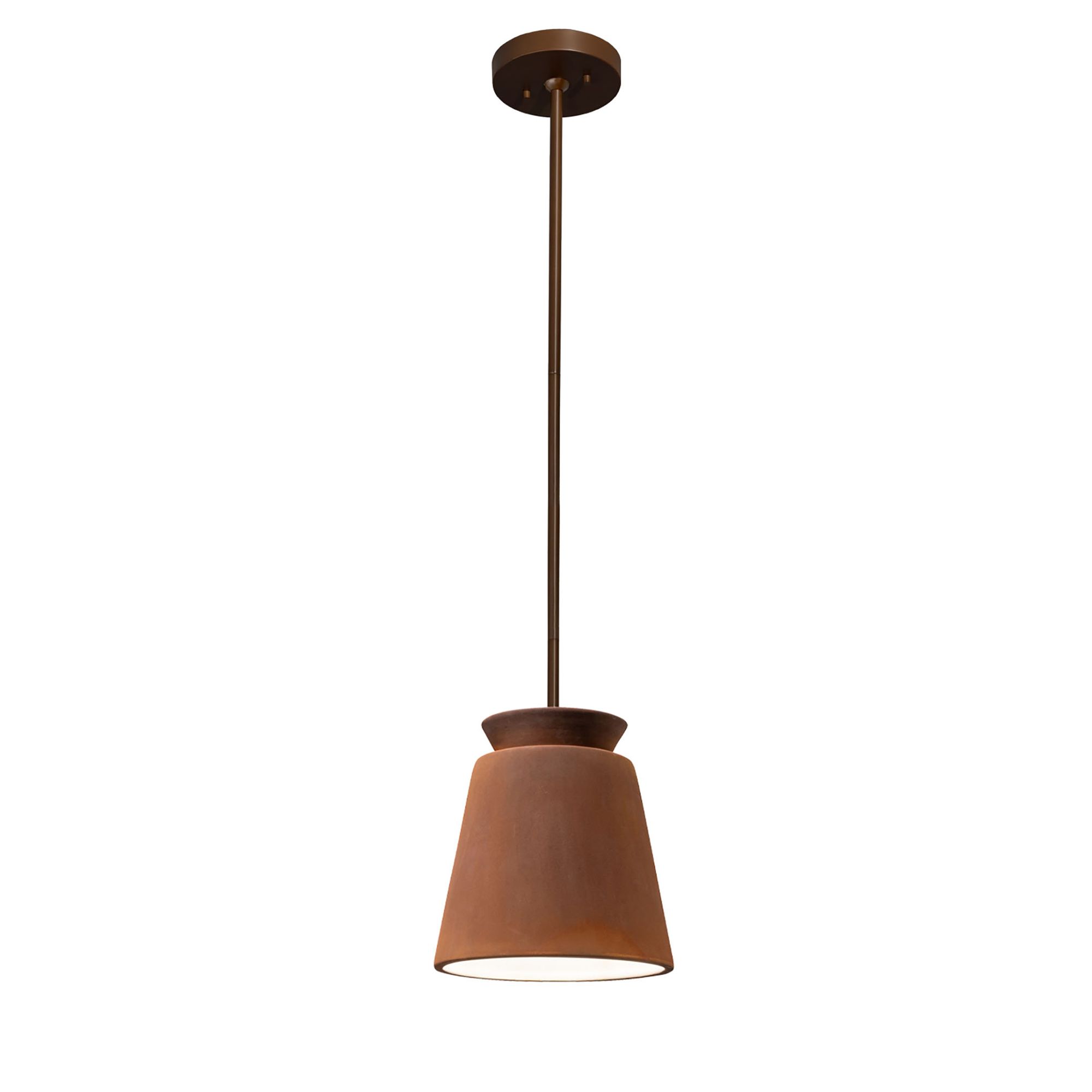 Image 2 Small LED Trapezoid Pendant Real Rust Dark Bronze Rigid Made to Order more views