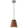 2_Small LED Trapezoid Pendant - Real Rust - Polished Chrome - Rigid Stem more views