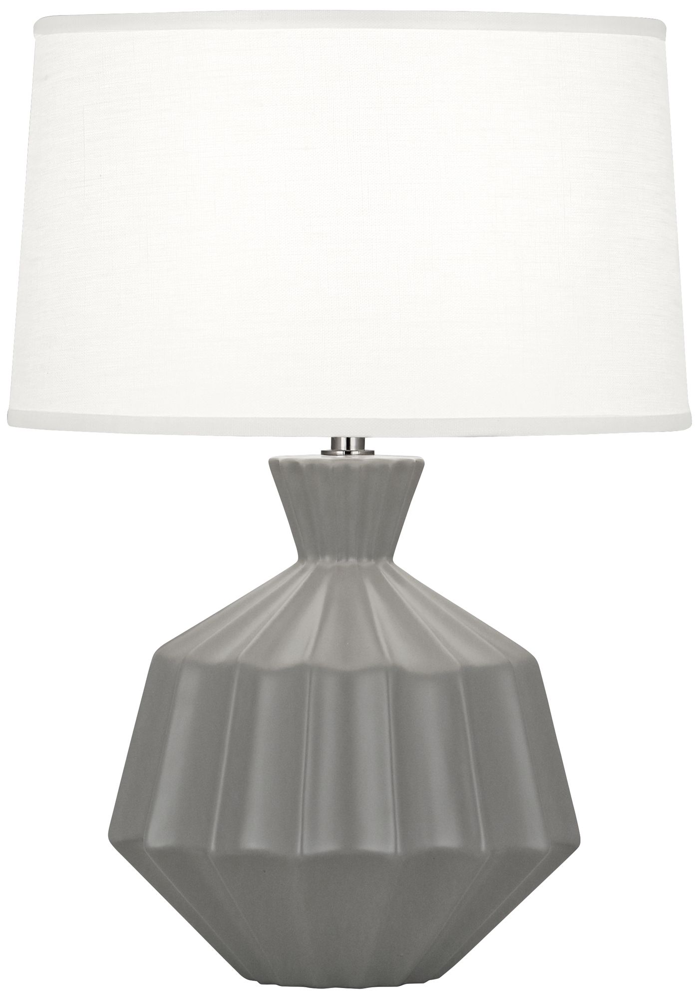 Small Orion 17"H Matte Smokey Taupe Accent Lamp with Whitede Made to Order