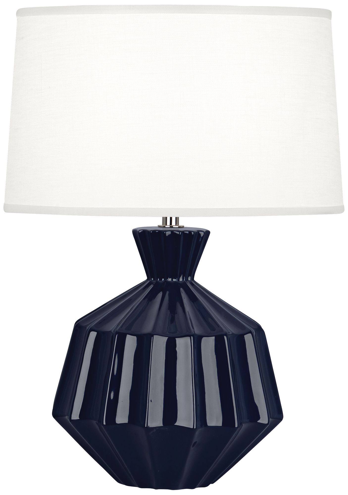 Small Orion 17"H Midnight Blue Accent Lamp with White Shade Made to Order
