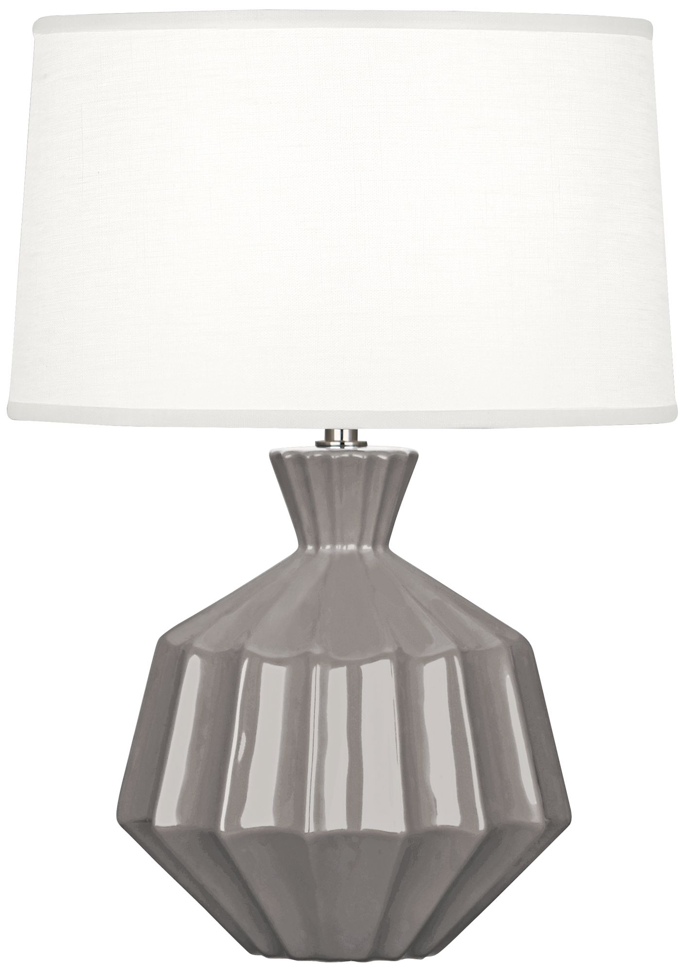 Small Orion 17"H Smokey Taupe Accent Lamp with White Shade Made to Order