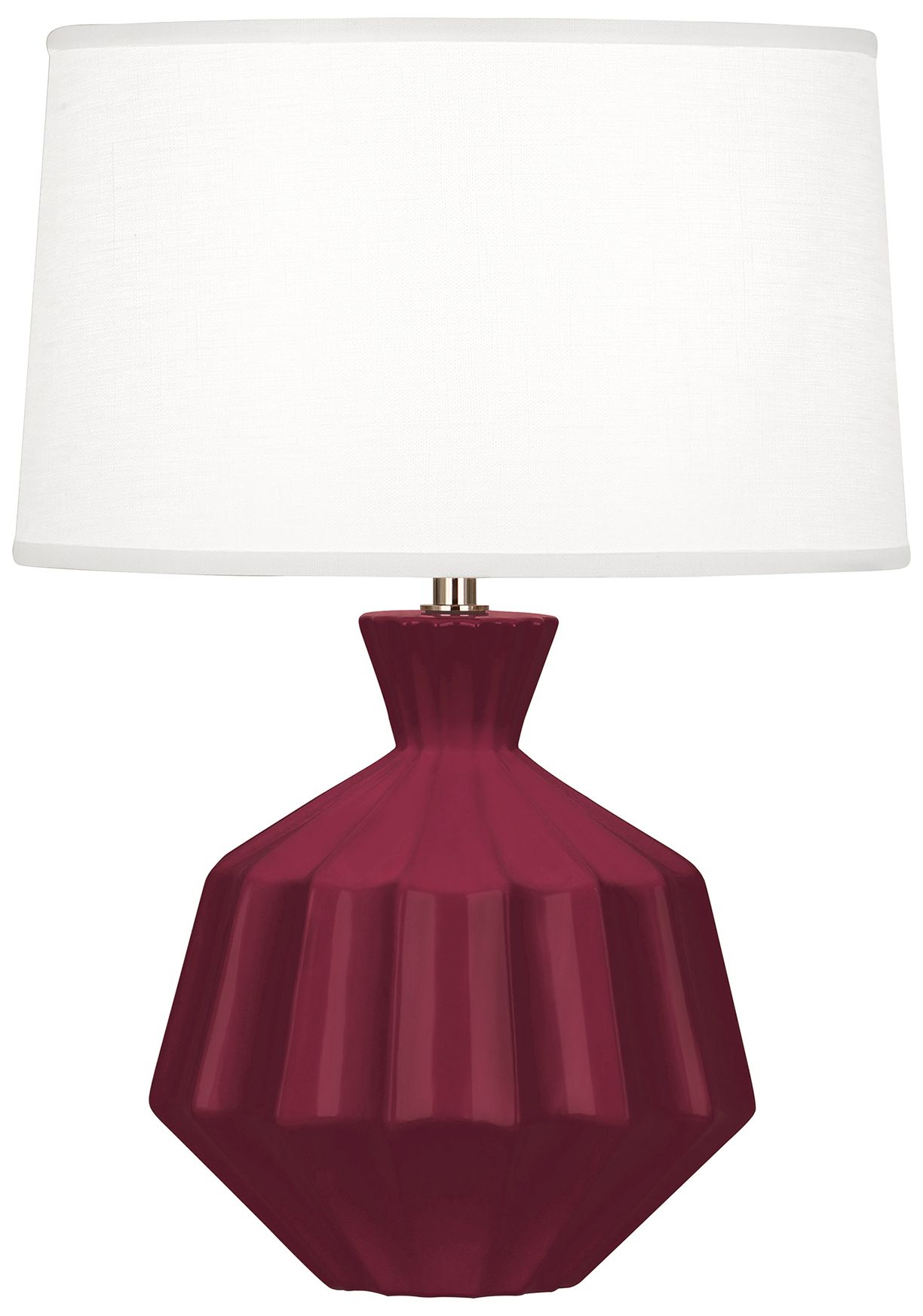 Small Orion 17" High Burgundy Glazed Accent Lamp with White Shade