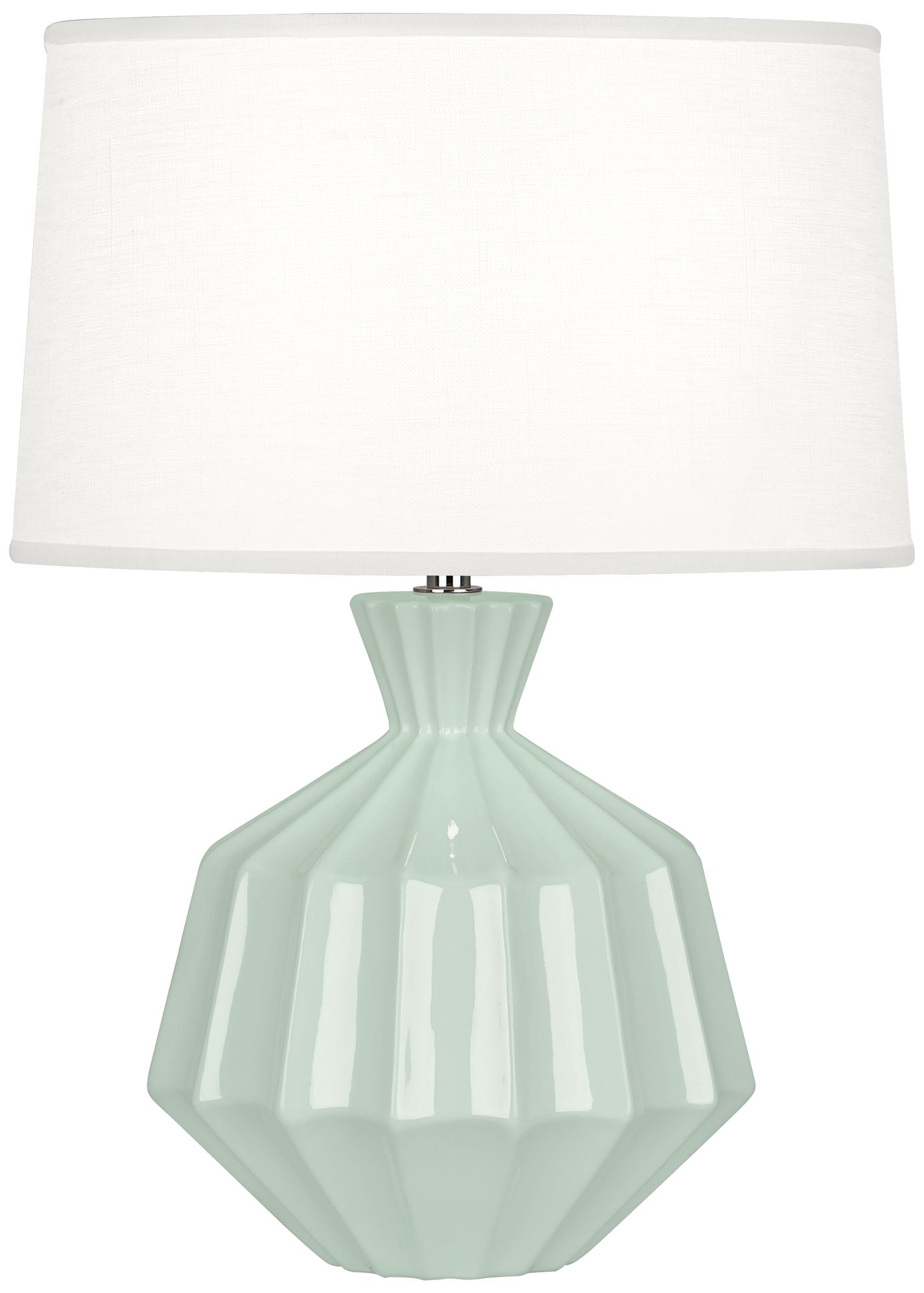 Small Orion 17" High Celadon Accent Lamp with White Shade - Made to Order