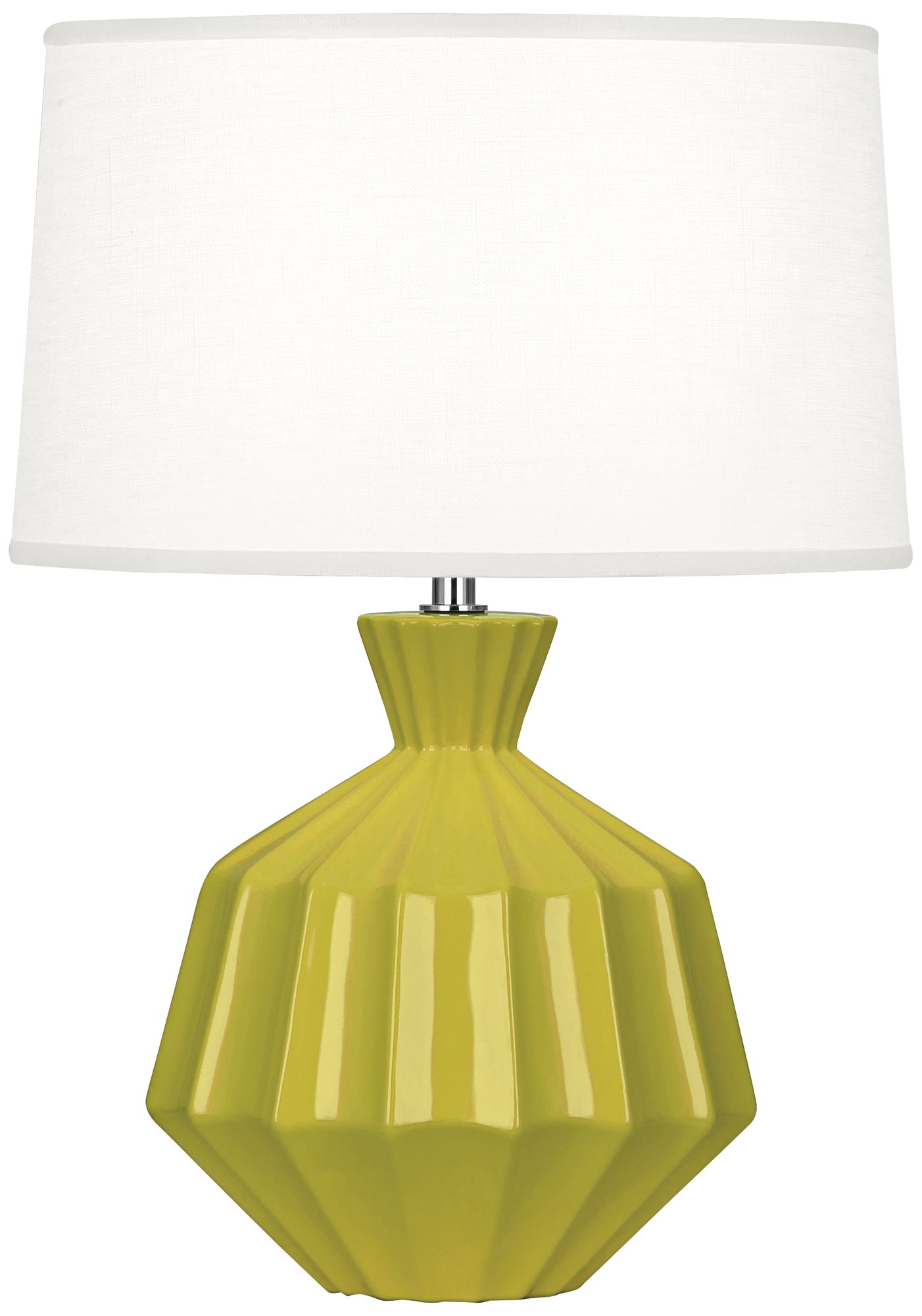 Small Orion 17" High Citron Accent Lamp with White Shade