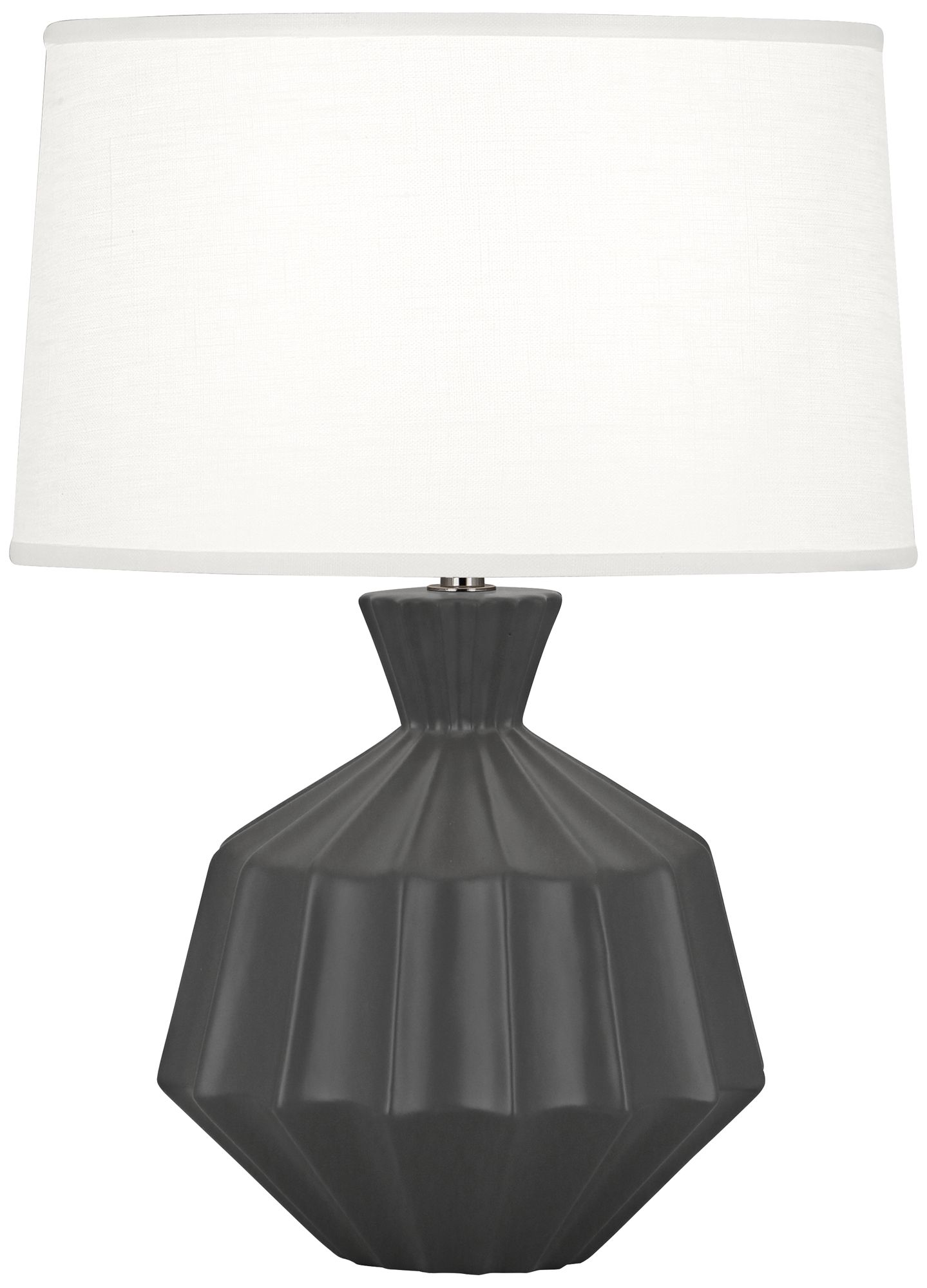 Small Orion 17" High Matte Ash Accent Lamp with White Shade - Made to Order